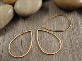 Linkki pisara, 32x23x1mm, umpi, vaaleakulta, 1kpl