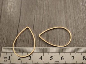 Linkki pisara, 32x23x1mm, umpi, vaaleakulta, 1kpl