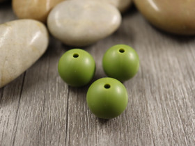 Silikonihelmi, 15mm, maastonvihreä, 1kpl