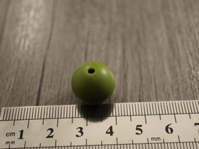 Silikonihelmi, 15mm, maastonvihreä, 1kpl