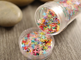 Paljettihile mixsetti tähti, 5-5.5g, 1kpl