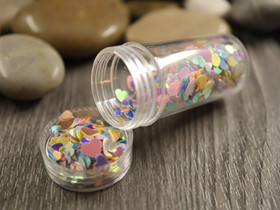 Paljettihile mixsetti sydän, 6.5-7g, 1kpl