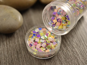 Paljettihile mixsetti neliö, 7-7.5g, 1kpl