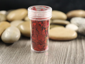 Paljettihile punainen sydän, 5-5.5g, 1kpl