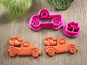 Muottisetti auto+sydämet, 35mm/ 45mm, 1setti