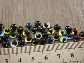 Kapussi silmä, 6mm, mix setti, 50kpl