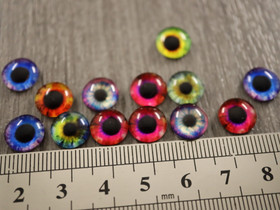 Kapussi silmä, 10mm, mix setti, 50kpl