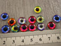 Kapussi silmä, 10mm, mix setti, 50kpl