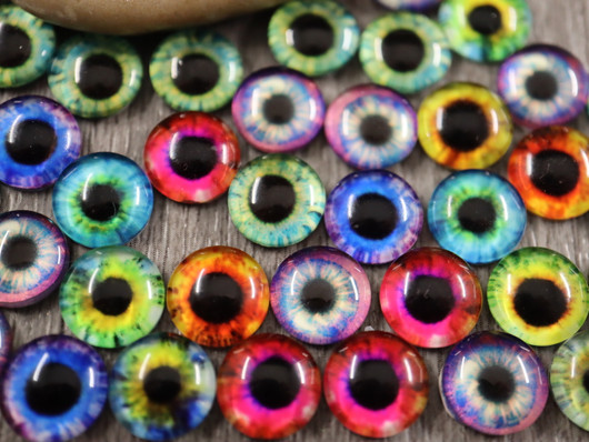 Kapussi silmä, 10mm, mix setti, 50kpl