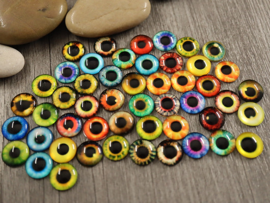 Kapussi silmä, 12mm, mix setti, 50kpl