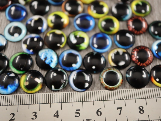 Kapussi silmä, 12mm, mix setti, 50kpl
