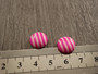Kapussi raita, 12mm, pinkki-valkoinen, 10kpl