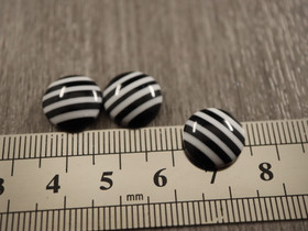 Kapussi raita, 12mm, musta-valkoinen, 10kpl