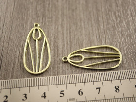 Kukkariipus, 35x15.5mm, kulta, 1kpl