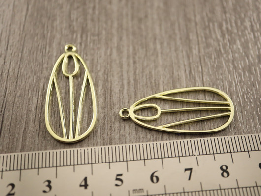 Kukkariipus, 35x15.5mm, kulta, 1kpl