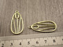 Kukkariipus, 35x15.5mm, kulta, 1kpl