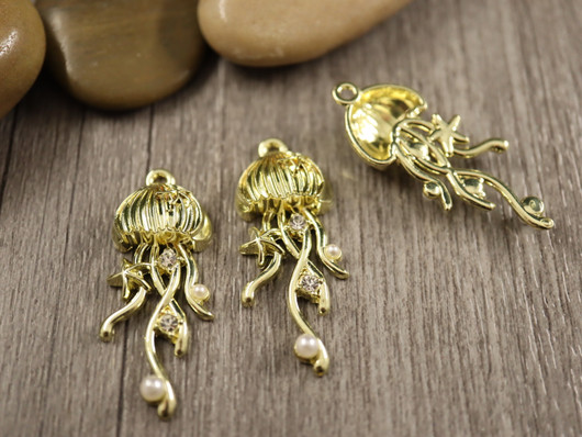 Meduusariipus, 35x14.5mm, kulta, 1kpl