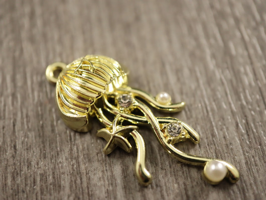 Meduusariipus, 35x14.5mm, kulta, 1kpl