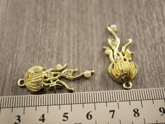 Meduusariipus, 35x14.5mm, kulta, 1kpl