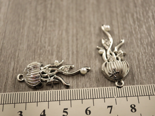 Meduusariipus, 35x14.5mm, kromi, 1kpl