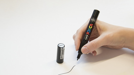 Posca maalikynäsetti 4kpl, PC-1M, musta, valkoinen, kulta, hopea