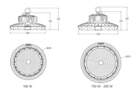 HIGHBAY TA65 100W 195 lm/W 19500LM ON/OFF Meanwell virtalähde
