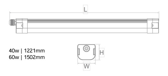 LINEAR LINKABLE CCT 150cm 60W 140 lm/W - 160 lm/W 9600LM