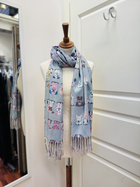 Koirahuivi hapsuilla harmaa