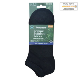 Benyson lyhytvartiset bambusukat 41-46 3-pack musta