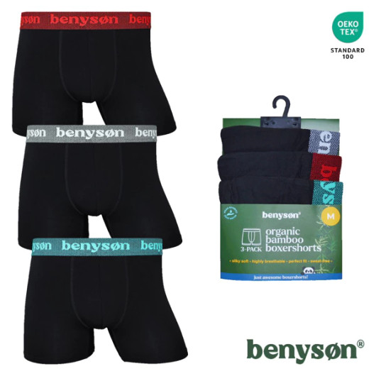 Benyson miesten bambubokserit 3-pack