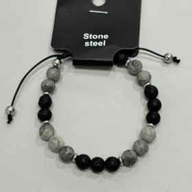 Miesten natural stone rannekoru säädettävä harmaa