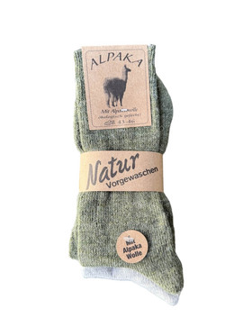 Alpakkasukat 2 paria khaki/vaaleanharmaa 43-46