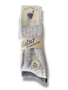 Alpakkasukat 2 paria beige/tummanruskea 47-50