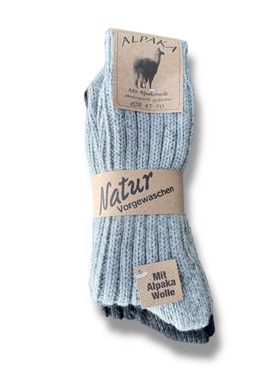 Alpakkasukat 2 paria harmaa/antrasiitti 47-50