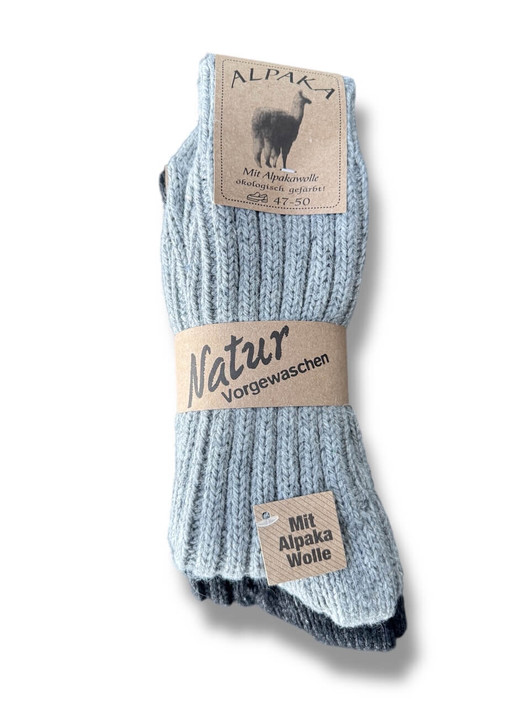 Alpakkasukat 2 paria harmaa/antrasiitti 47-50