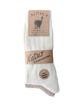 Alpakkasukat 2 paria beige/valkoinen 39-42