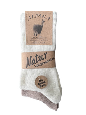 Alpakkasukat 2 paria beige/valkoinen 35-38