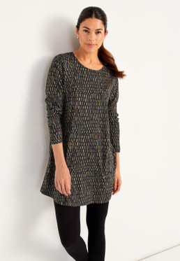 Cellbes Amira trikootunika taskuilla musta/ruskea