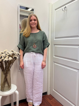 Anne pellavahousut valkoinen