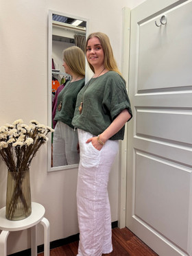 Anne pellavahousut valkoinen