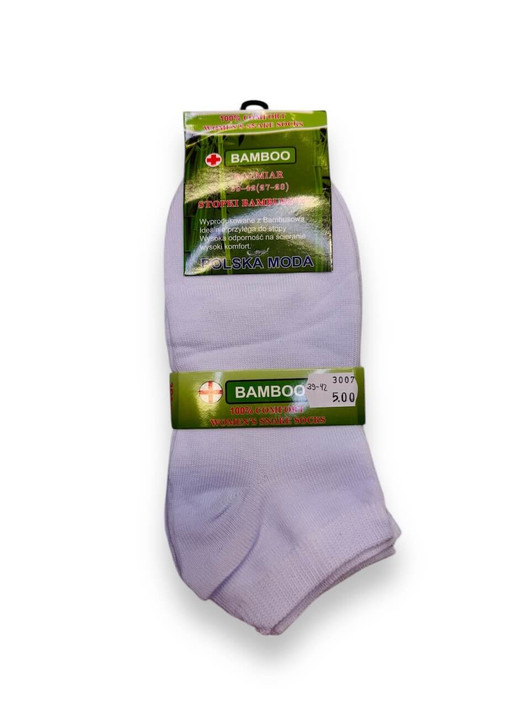 Naisten bambusukat 3 paria valkoinen