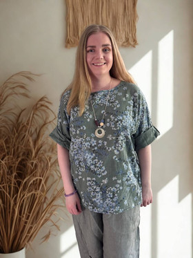 Birgitta paita kukallinen khaki + koru