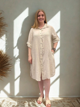 Ella pellavamekko beige