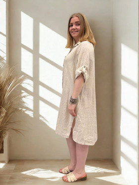 Ella pellavamekko beige