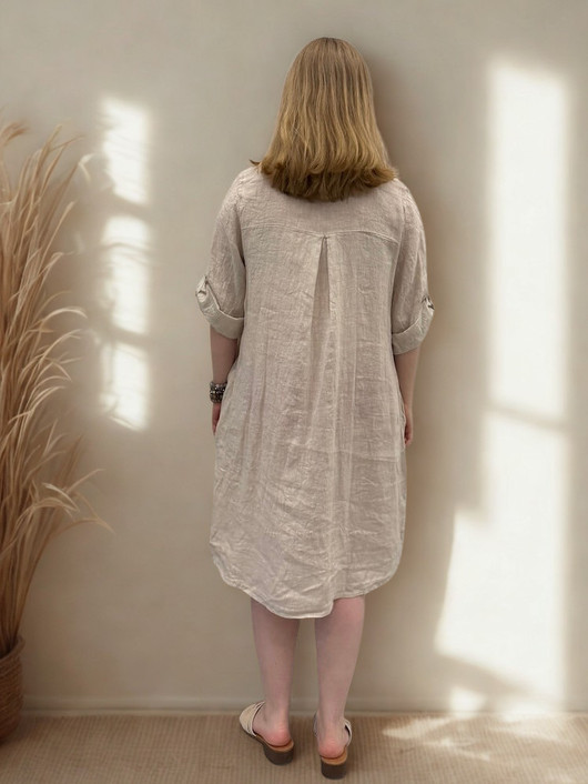 Ella pellavamekko beige