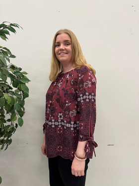 Elli pusero rusettihihoilla burgundi M/L