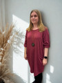 Emma neuletunika + koru burgundi