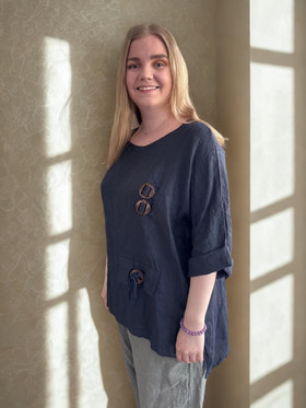 Gianna pellavatunika tummansininen