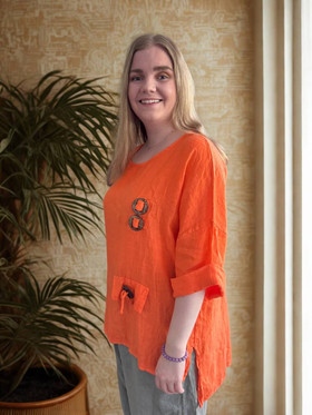 Gianna pellavatunika oranssi