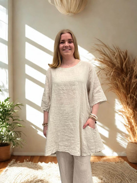 Helena pellavatunika beige
